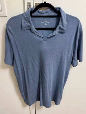 Abercrombie & Fitch Summer Linen-Blend Johnny Collar Polo